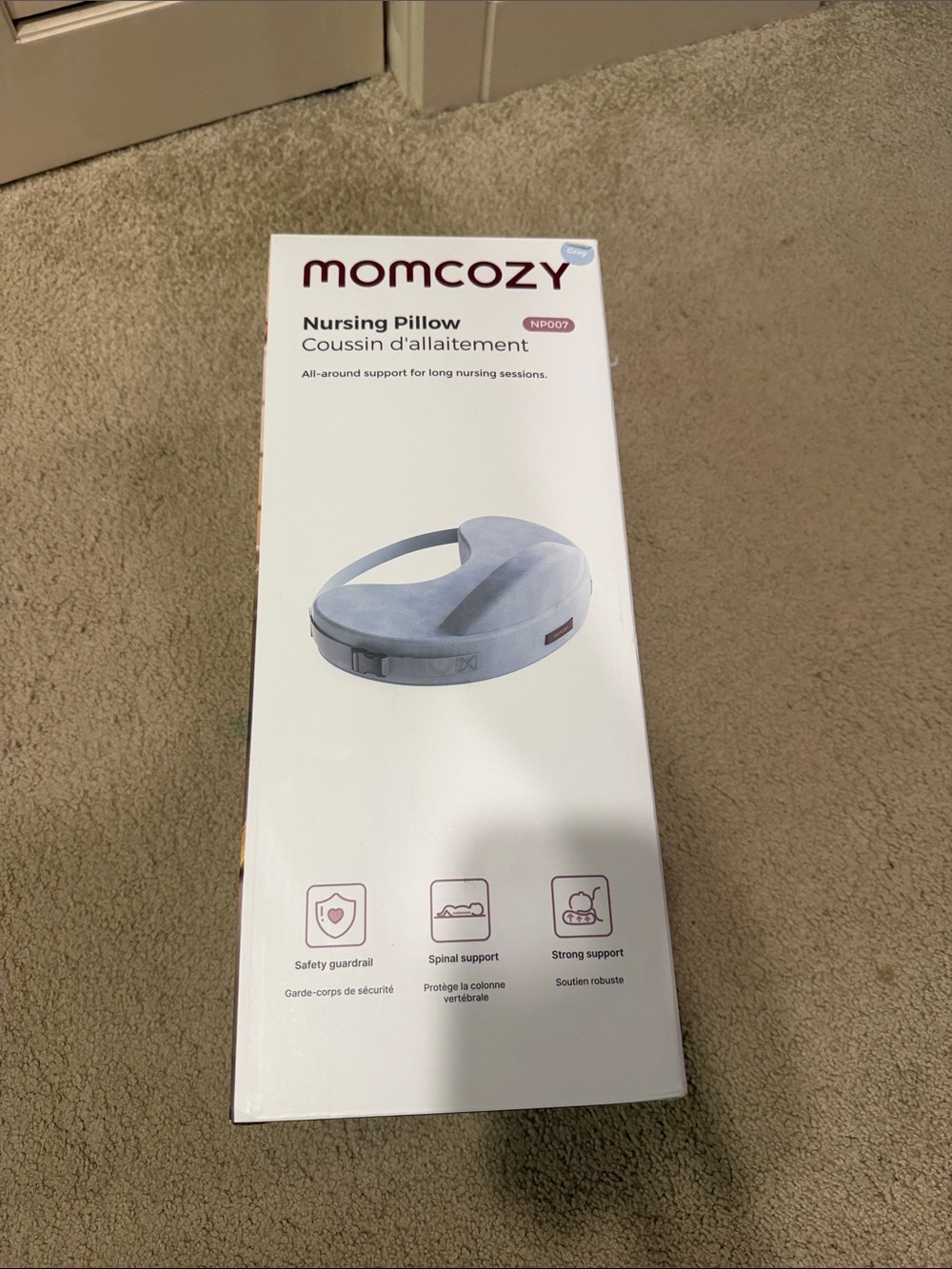 Momcozy Gray nursing pillow